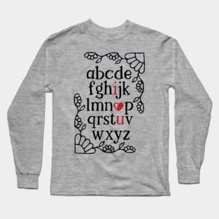 the alphabet of i love you Long Sleeve T-Shirt